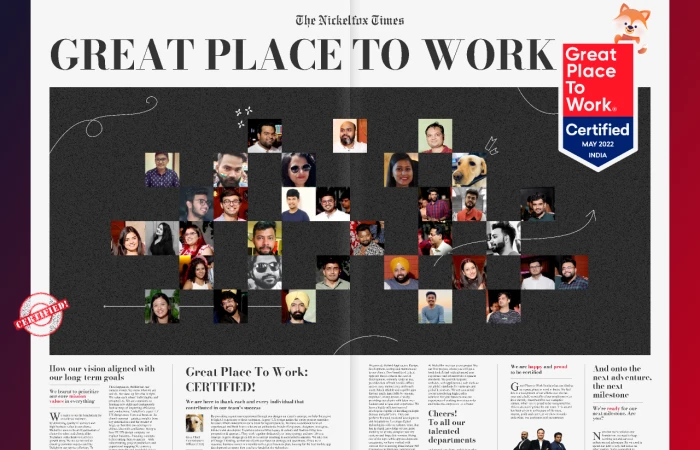 Nickelfox is now Great Place To Work!  - Free Figma Template