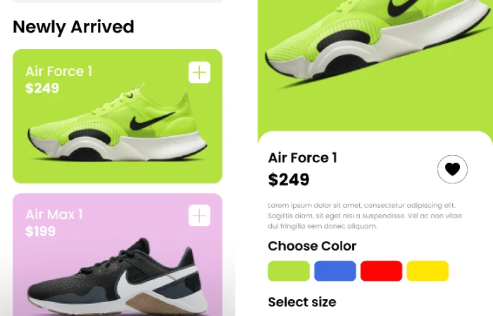 Nike Shoes App - UI Design  - Free Figma Template