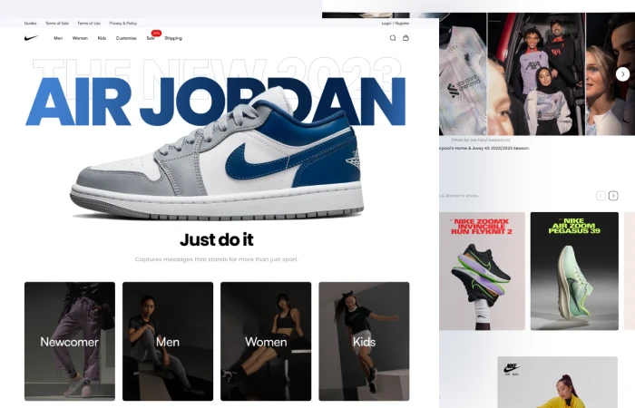 Nike Website Redesign  - Free Figma Template
