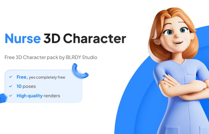 Nurse 3D Character  - Free Figma Template