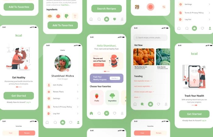 Nutrition App UI  - Free Figma Template