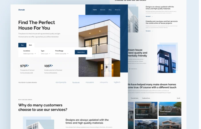 Oemah - Real Estate Landing Page  - Free Figma Template