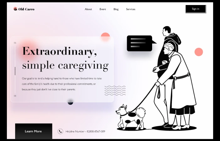 Old-Careo Landing Page  - Free Figma Template