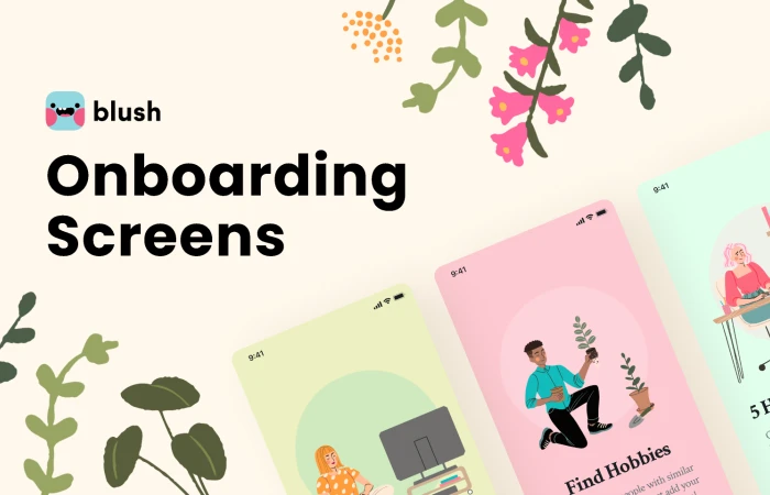 Onboarding Screens with Ol Illustrations  - Free Figma Template