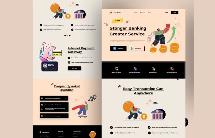 Online banking landing page  - Free Figma Template