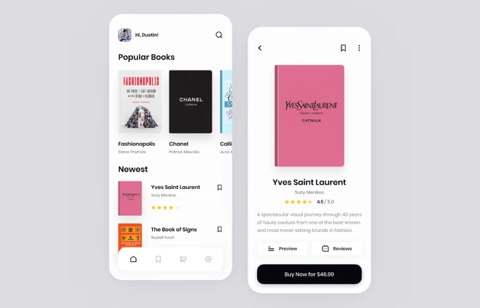 Online Book Store App (2019)  - Free Figma Template