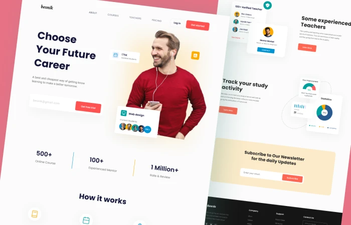 Online Course Landing Page  - Free Figma Template