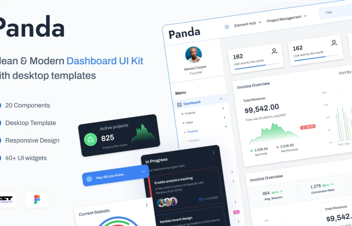 Panda Design System with dashboard template  - Free Figma Template