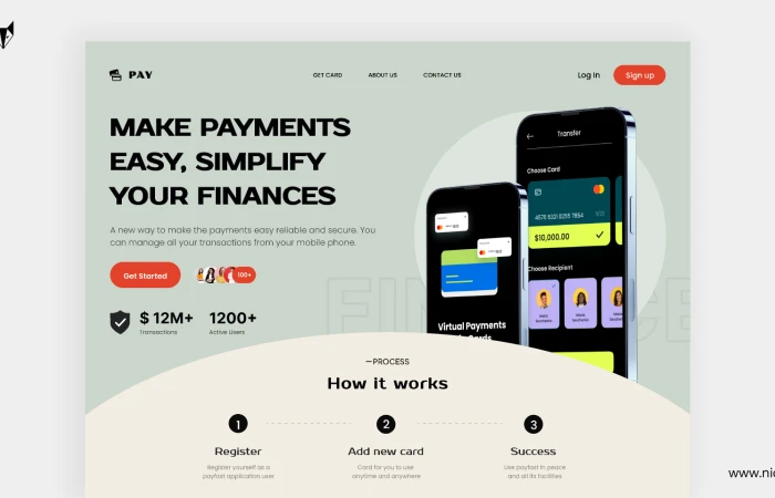 Pay - Digital Banking Landing Page Website  - Free Figma Template