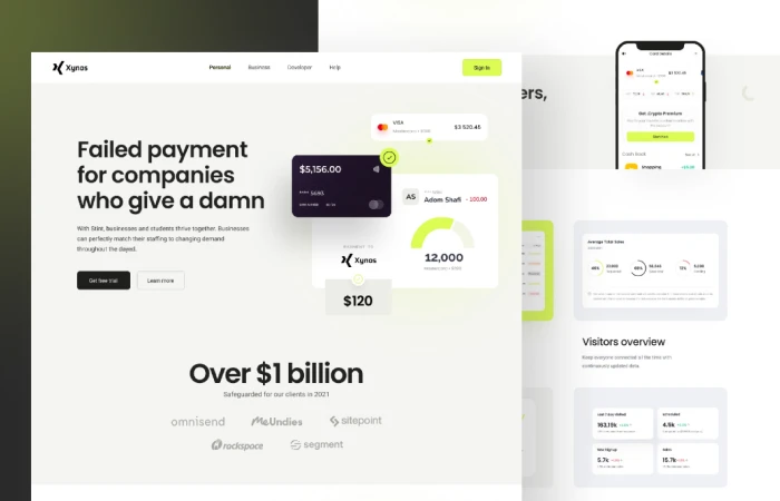 Payment Gateway Website Design  - Free Figma Template