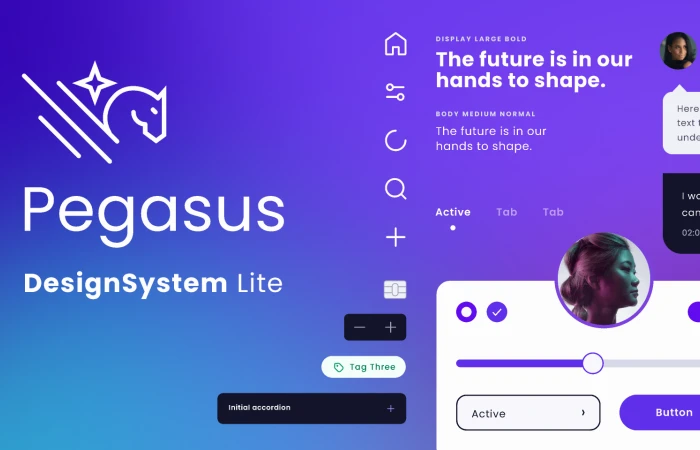 Pegasus Design System + Free UI Kit  - Free Figma Template