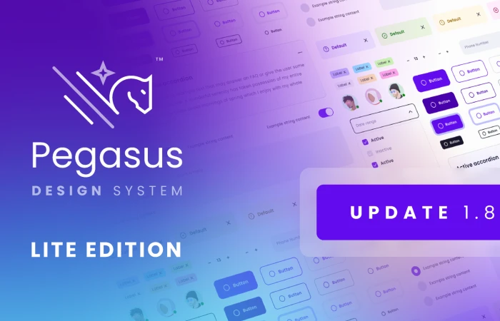 Pegasus Design System Lite 1.8  - Free Figma Template