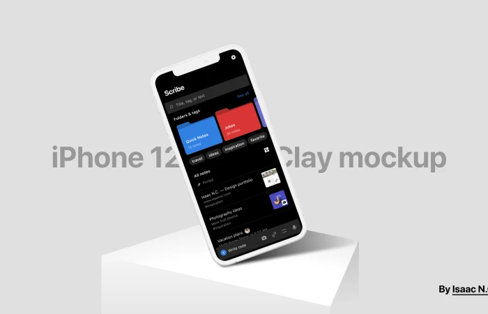 Phone 12 clay mockup vector  - Free Figma Template