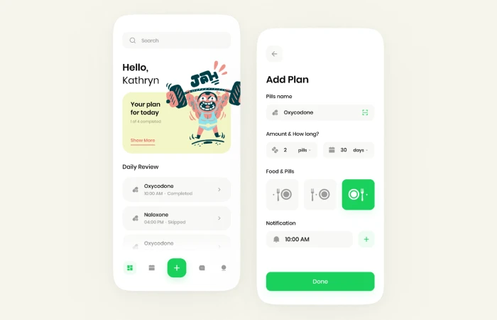 Pill Reminder & Medication Tracking App (2019)  - Free Figma Template