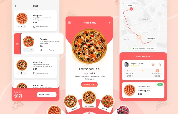 Pizza Delivery App  - Free Figma Template