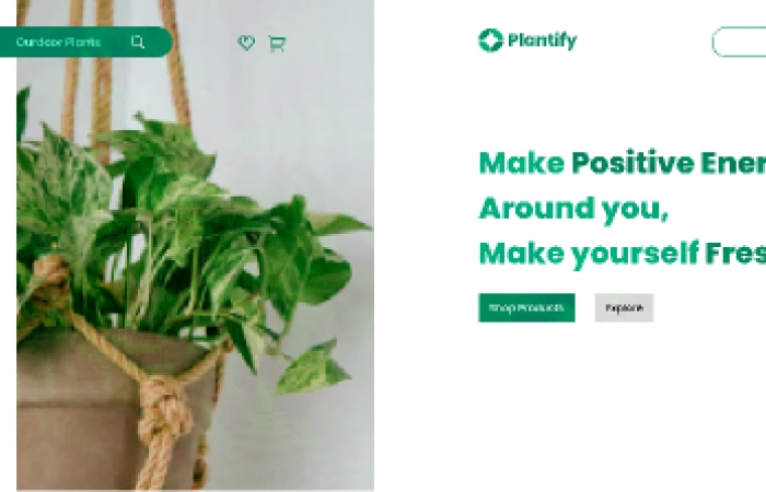 Plant Website Design - Search Icon Animation  - Free Figma Template