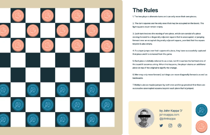 Play Checkers  - Free Figma Template