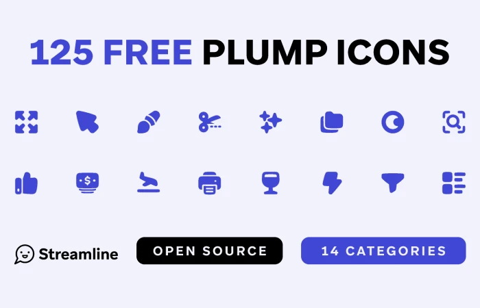 Plump Solid Icon Set  - Free Figma Template