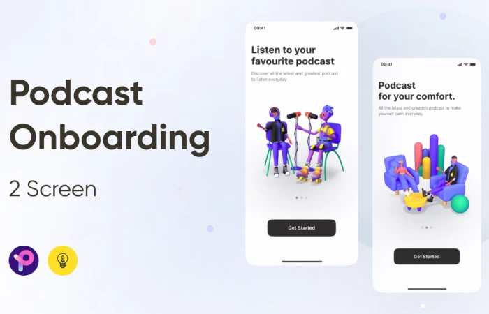 Podcast Onboarding App Design  - Free Figma Template
