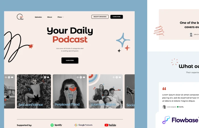 Podcast Template  by Flowbase.co  - Free Figma Template