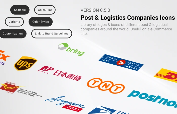 Post & Logistics Companies Icons  - Free Figma Template