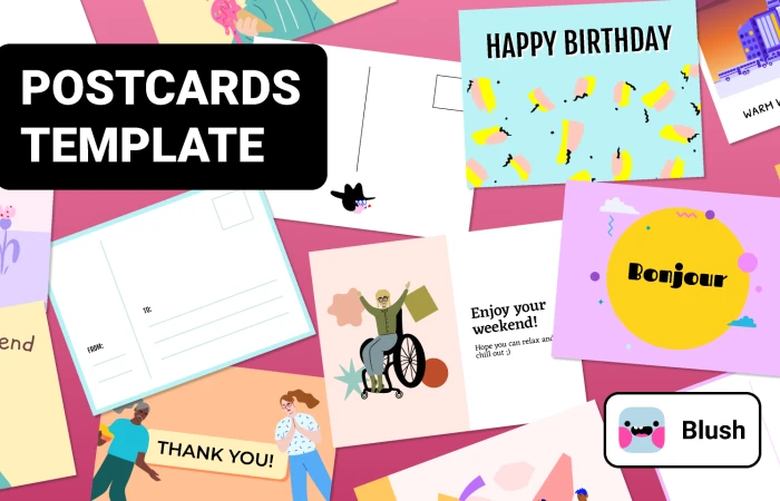 Postcard & E-card Template with Illustrations  - Free Figma Template