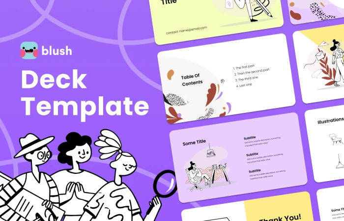 Presentation Template with Yuppies Illustrations  - Free Figma Template