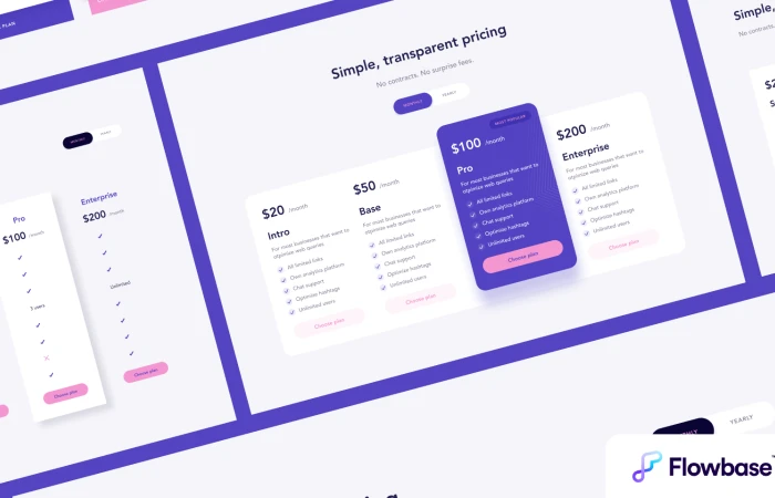 Pricing Components  by Flowbase.co  - Free Figma Template