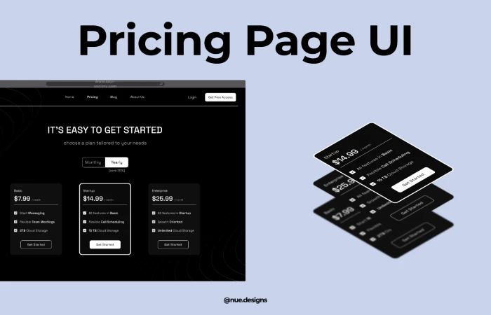 Pricing Page UI Concept Design  - Free Figma Template
