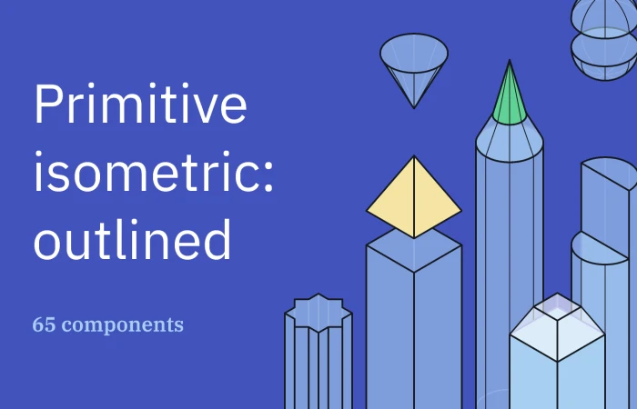 Primitive isometric: outlined  - Free Figma Template