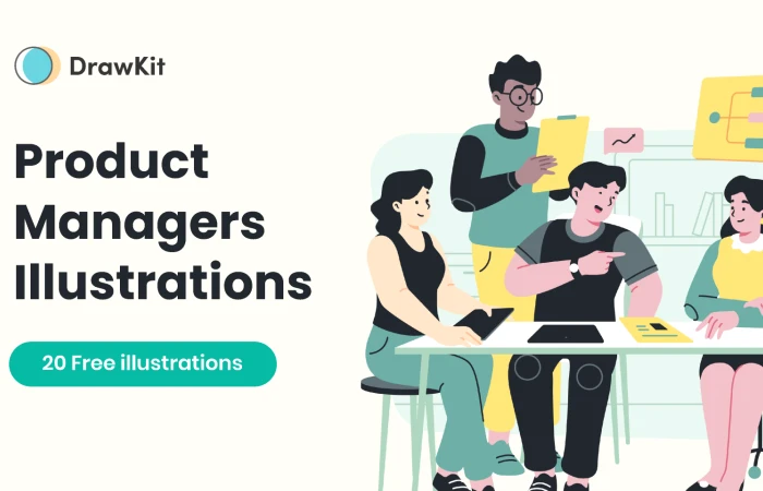 Product Managers & Startup Illustrations - DrawKit  - Free Figma Template