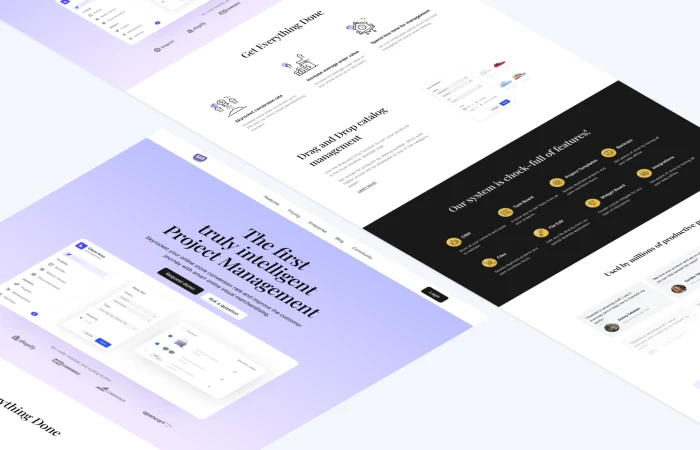 Project Management Tools - Landing Page  - Free Figma Template