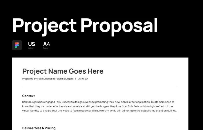 Project Proposal  - Free Figma Template