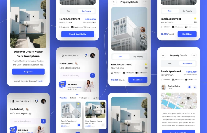 Property Real Estate - Rent & Buy App  - Free Figma Template