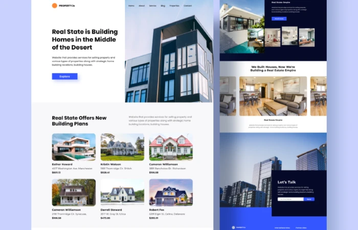 Property.io - Real State Landing Page  - Free Figma Template