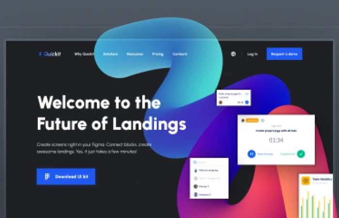Quickit  Kit for Landings (Demo)  - Free Figma Template