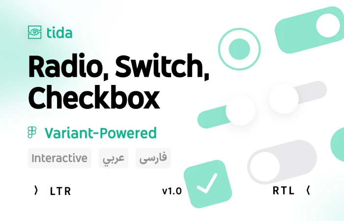 Radio button, Switch & Checkbox - Tida Components  - Free Figma Template