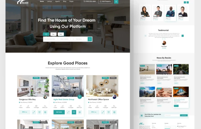 Real Estate Agency - Website Design  - Free Figma Template