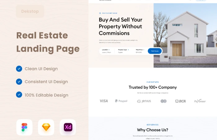 Real Estate Landing Page   - Free Figma Template