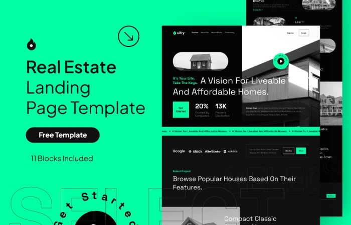 Real Estate Landing Page Free  - Free Figma Template