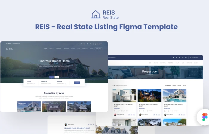 REIS - Real State Listing Figma Template (Community)  - Free Figma Template