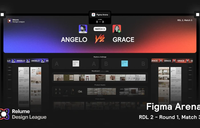 Relume Design League - Figma Arena | Angelo vs Grace  - Free Figma Template