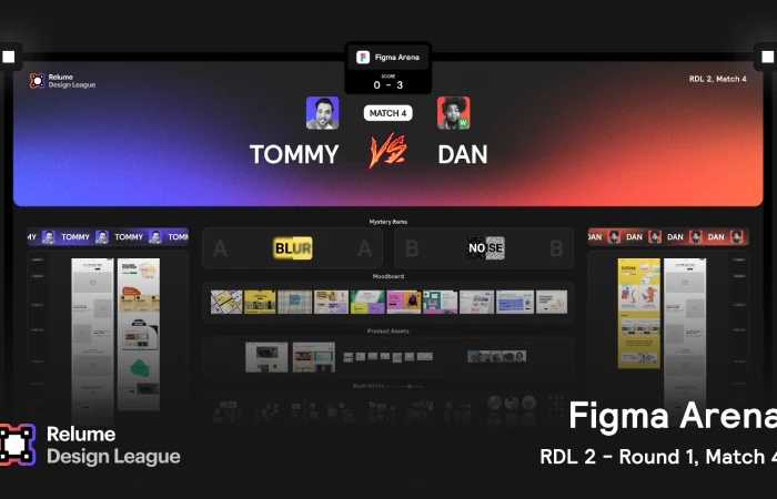 Relume Design League - Figma Arena | Tommy vs Dan  - Free Figma Template