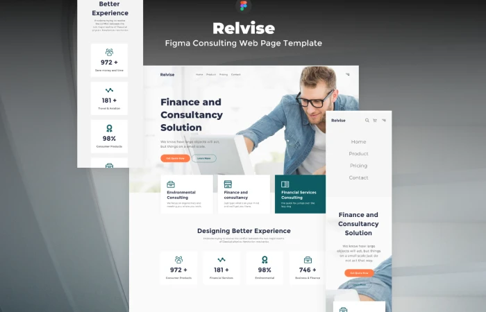 Relvise - Figma Consulting Web Page Template  - Free Figma Template