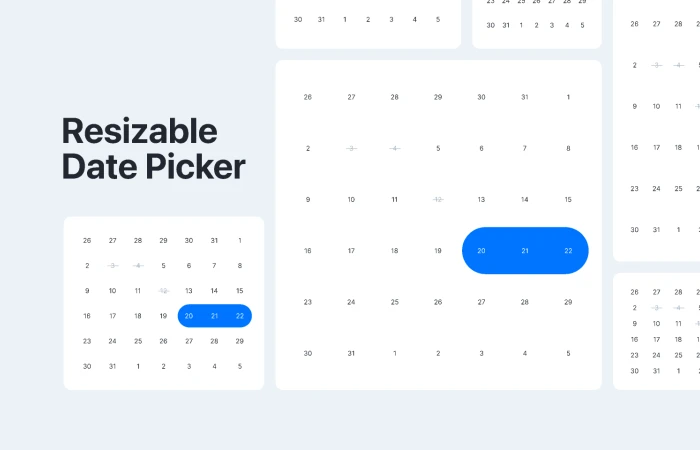 Resizable Date Picker (Calendar)  - Free Figma Template