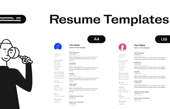 Resume / CV Templates  - Free Figma Template
