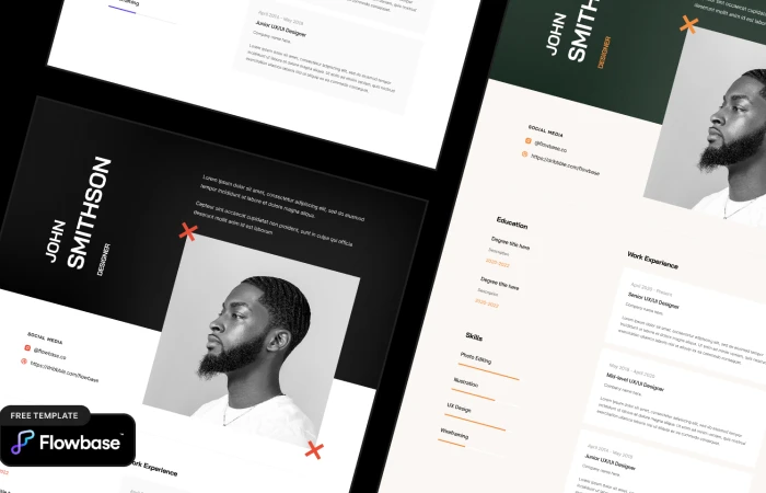 Resume Template  by Flowbase.co  - Free Figma Template