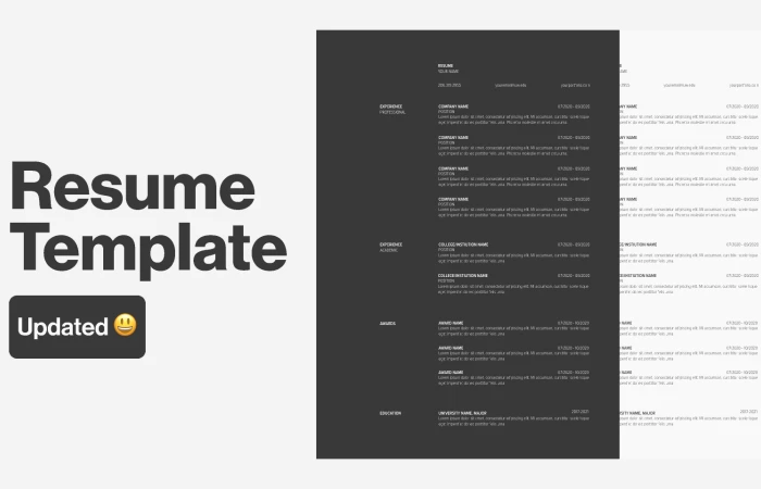 Resume Template  - Free Figma Template