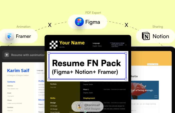 Resume Templates Notion + Figma  FREE Version   - Free Figma Template