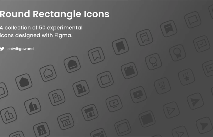Round Rectangle Icons  - Free Figma Template